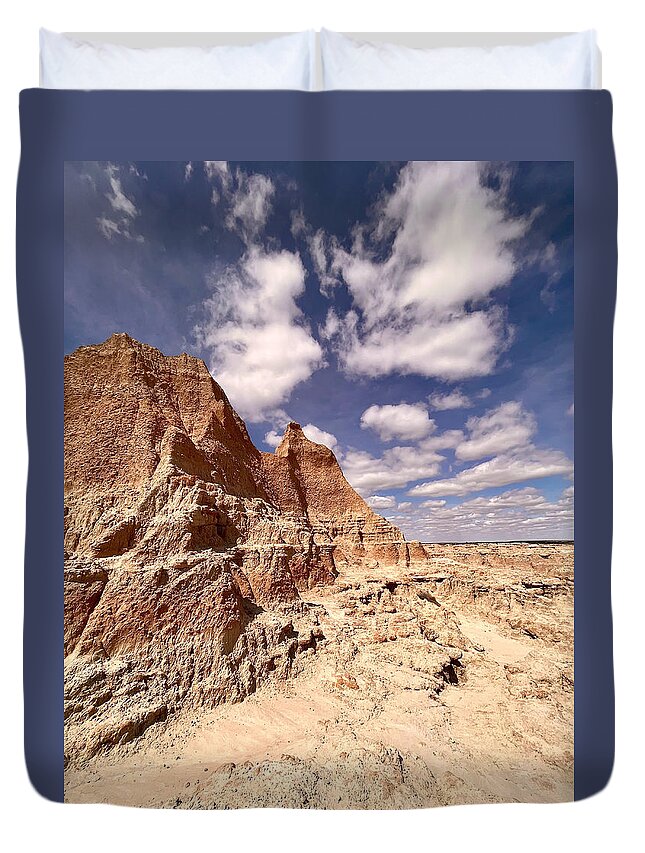 Badlands Duvet Cover featuring the photograph Badlands by Carolyn Mickulas