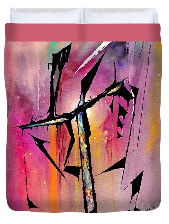 Abstract Duvet Cover featuring the digital art Balance by Laurie's Intuitive