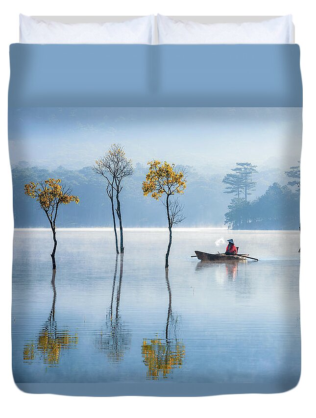 Awesome Duvet Cover featuring the photograph Balance Of Reflection by Khanh Bui Phu