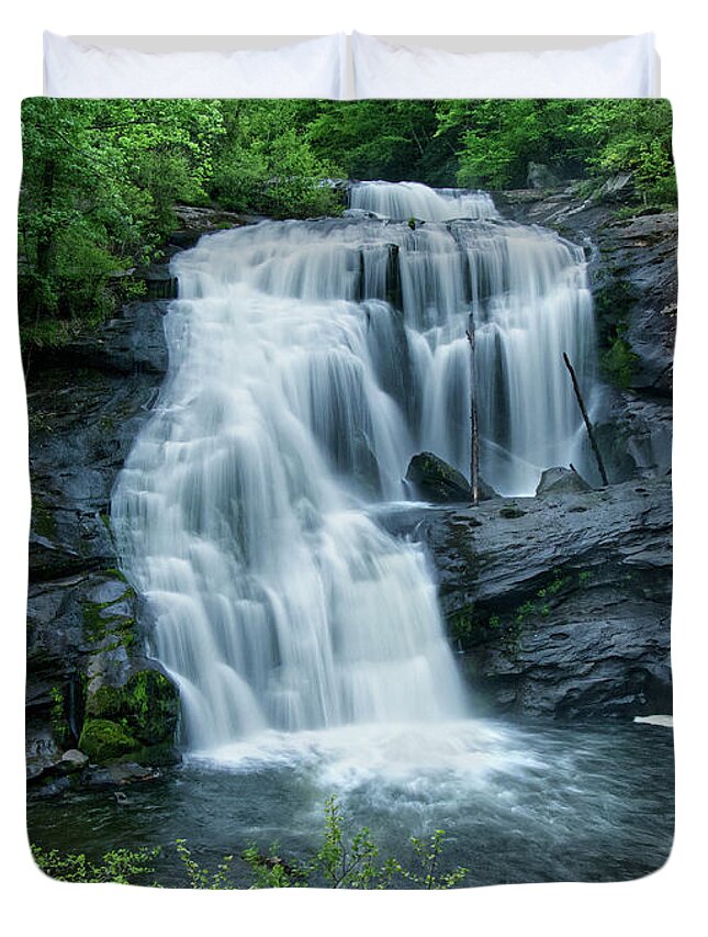 Cherokee National Forest Duvet Cover featuring the photograph Bald River Falls 41 by Phil Perkins