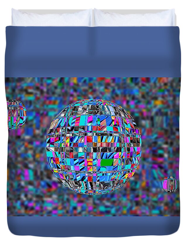 Digital Duvet Cover featuring the digital art Ballsy Abstract by Ronald Mills