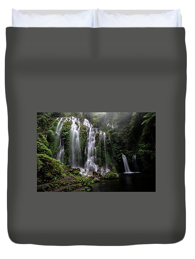 Waterfalls Bali Duvet Cover featuring the photograph Banyu Wana Amertha Waterfall - Bali, Indonesia by Earth And Spirit
