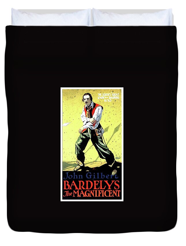 Madalena Duvet Cover featuring the mixed media ''Bardeys the Magnificent'', 1926 by Movie World Posters