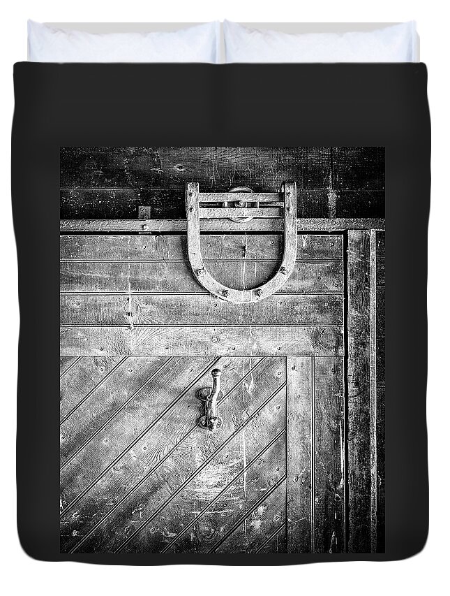  Duvet Cover featuring the photograph Barn Door by Steve Stanger