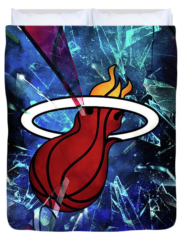 Basketball Lighting Miami Heat Drawing by Leith Huber - Pixels