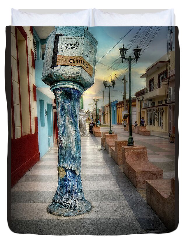 Cuba Duvet Cover featuring the photograph Bayamo Painters Avenue 4 by Micah Offman