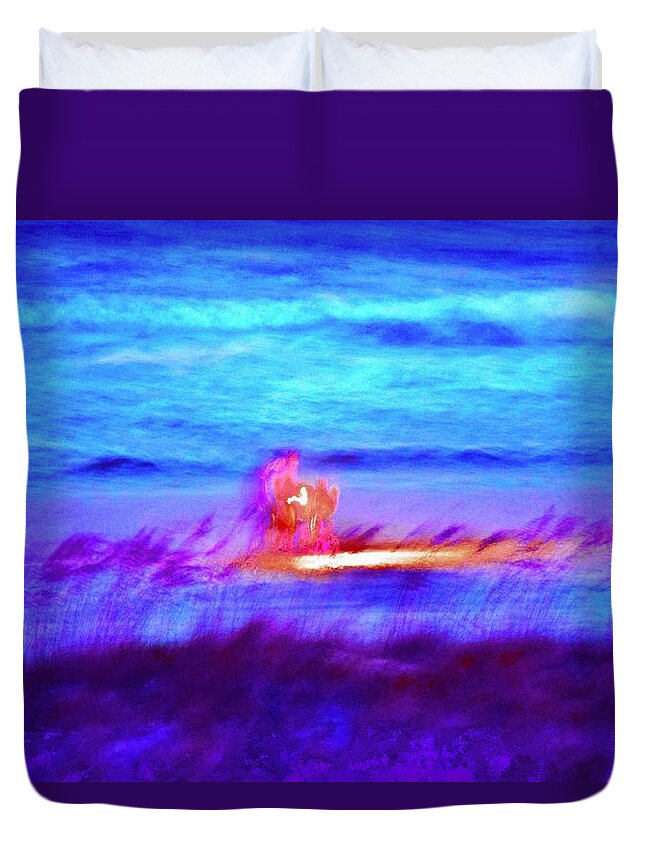 Angels Duvet Cover featuring the photograph Beach Angels in Alabama by Debra Grace Addison