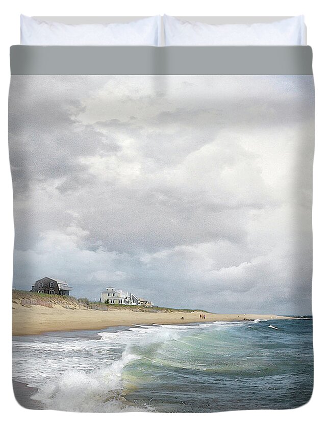 Summer Duvet Cover featuring the photograph Beach House by Karen Lynch
