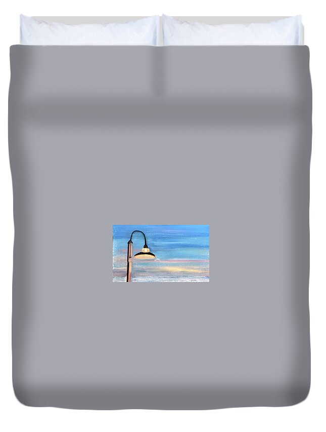 Beach Duvet Cover featuring the painting Beach Light by Claudette Carlton