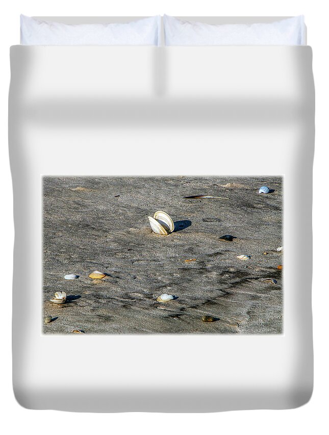Sand Duvet Cover featuring the photograph Beach Things by Cathy Kovarik