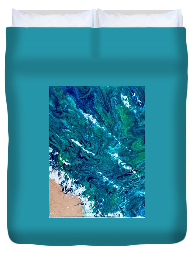 Beach Duvet Cover featuring the painting Beachy by Anna Adams
