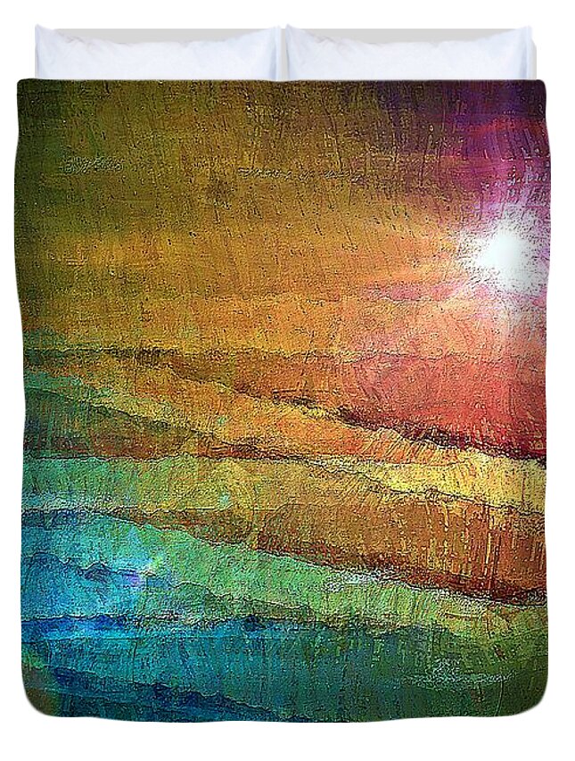 Lighthouse Duvet Cover featuring the digital art Beacon of Hope by David Manlove