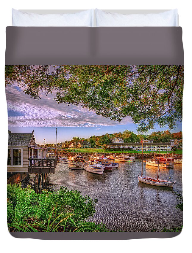 Perkins Cove Duvet Cover featuring the photograph Beautiful Perkins Cove by Penny Polakoff