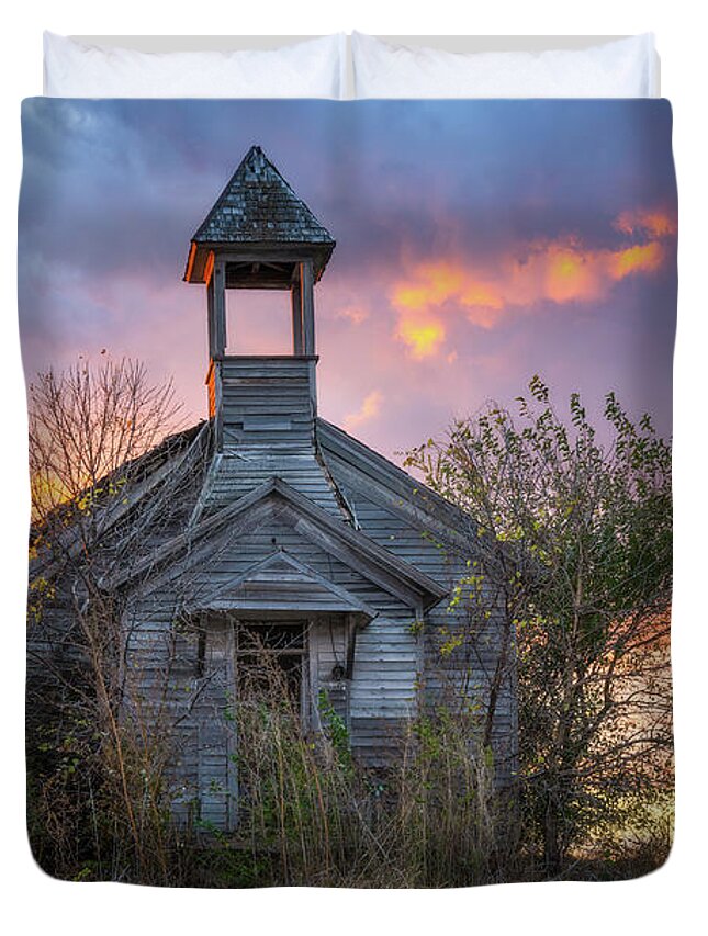 Abandoned School Duvet Cover featuring the photograph Beautifully Abandoned by Darren White