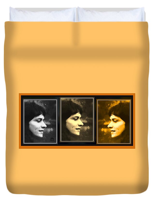 Beauty Duvet Cover featuring the mixed media Beauty by Hartmut Jager