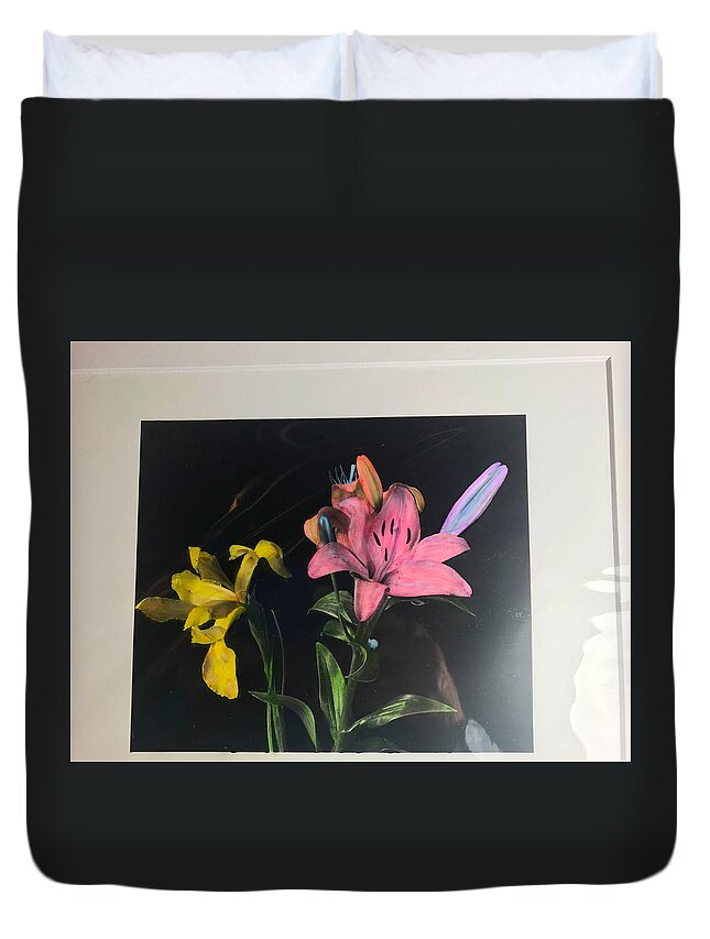Flowers Duvet Cover featuring the photograph Beauty Lillies by Jean Wolfrum