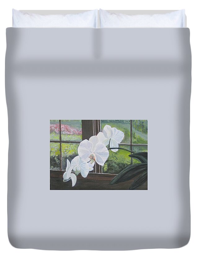 Painting Duvet Cover featuring the painting Beauty Within by Paula Pagliughi