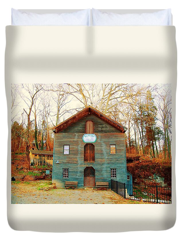 Mill Duvet Cover featuring the photograph Becks Mill in Autumn by Stacie Siemsen