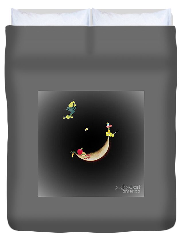 Dreams Duvet Cover featuring the mixed media Bedtime Snack by Denise F Fulmer