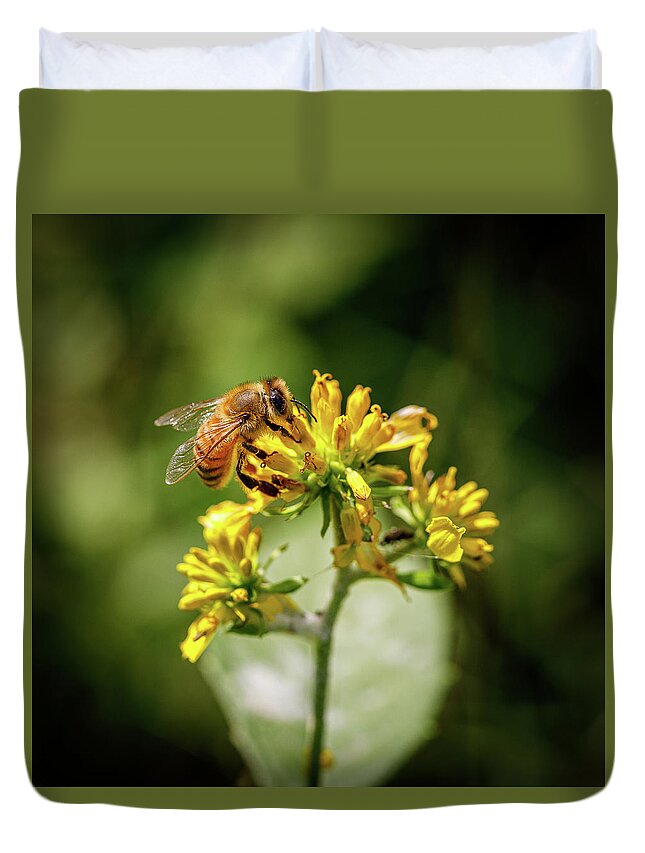 Bee Duvet Cover featuring the photograph Bee by David Beechum