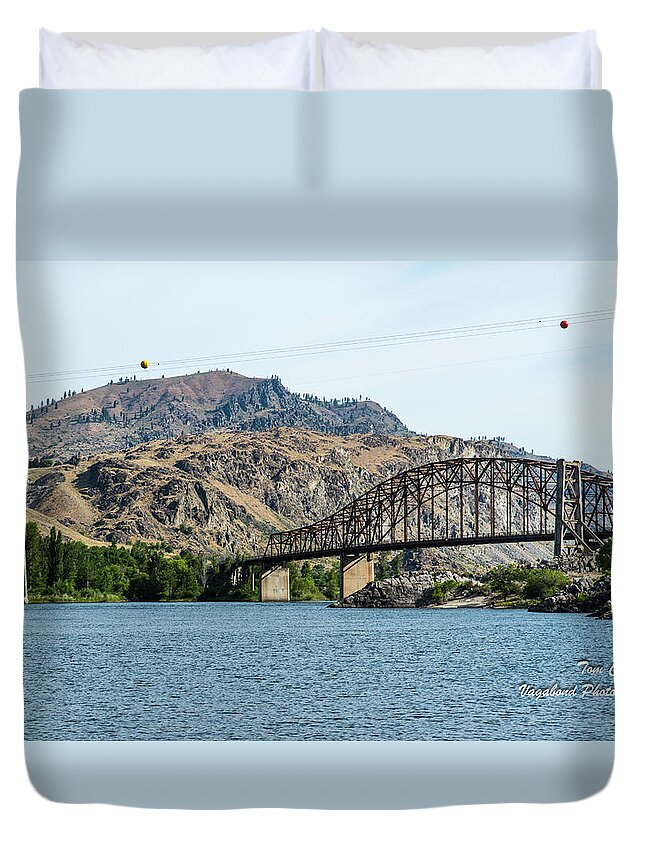 Beebe Bridges Over The Columbia Duvet Cover featuring the photograph Beebe Bridges over the Columbia by Tom Cochran