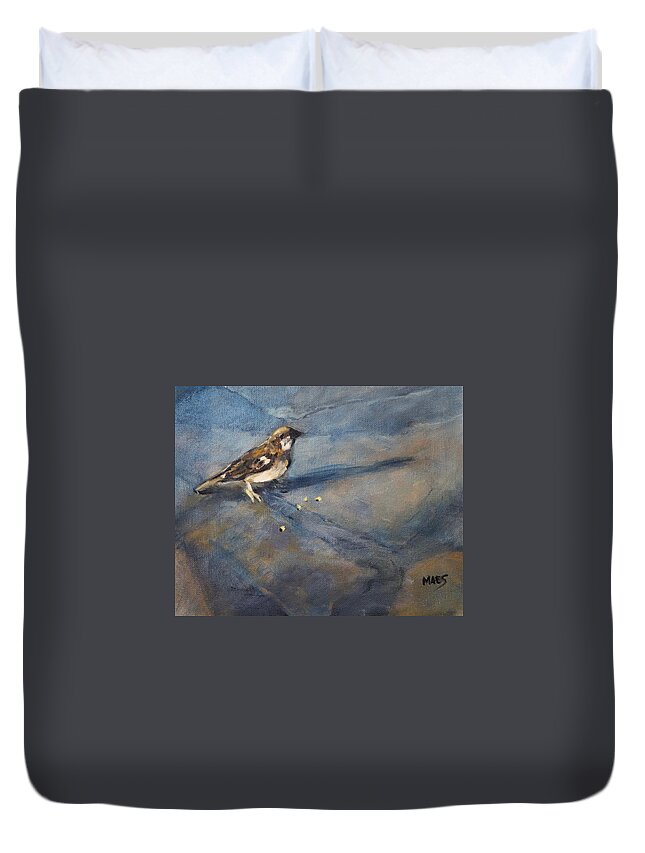 Waltmaes Duvet Cover featuring the painting Begger by Walt Maes