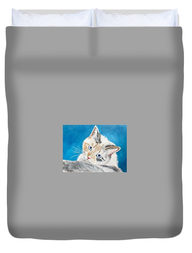 Pets Duvet Cover featuring the painting Bella by Kathie Camara