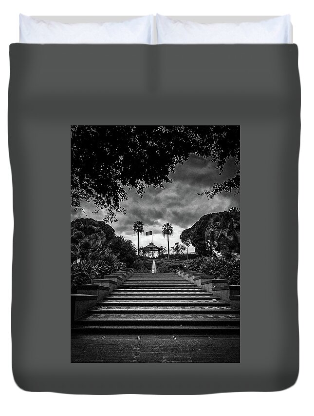 Catania Duvet Cover featuring the photograph Bellini Garden Park in Catania, Sicily by Monroe Payne