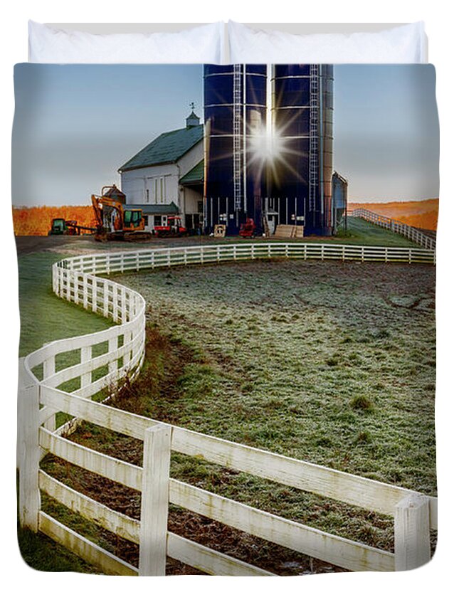 Bellvale Farms Duvet Cover featuring the photograph Bellvale Farms NY II by Susan Candelario