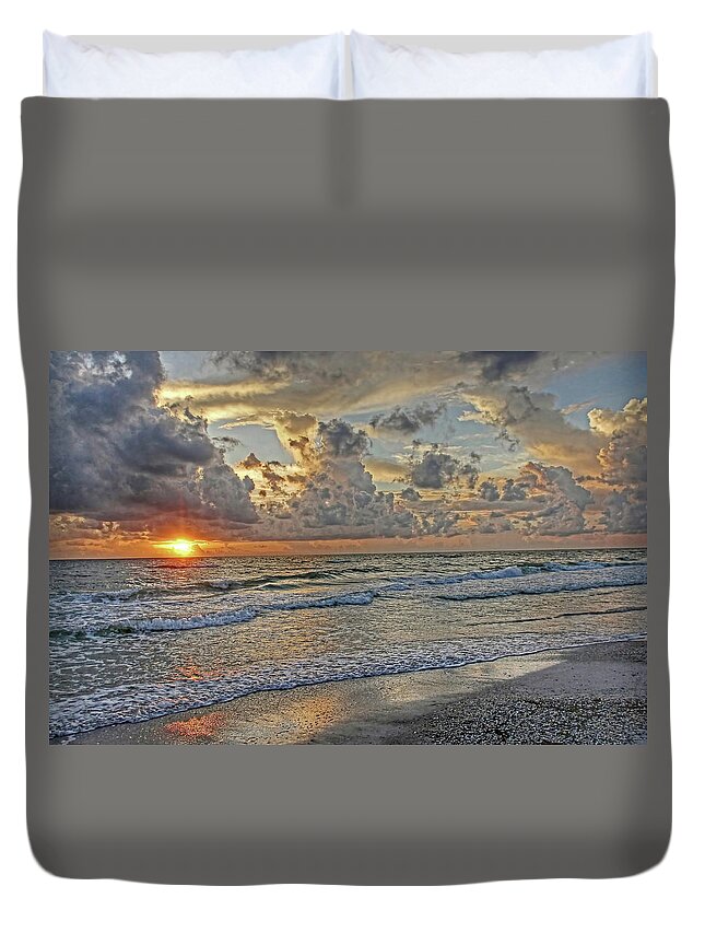 Florida Sunset Duvet Cover featuring the photograph Beloved - Florida Sunset by HH Photography of Florida