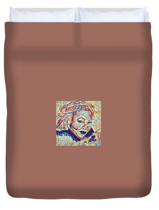  Duvet Cover featuring the painting Beloved Toni by Angie ONeal