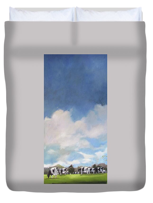 Ben And Jerry Duvet Cover featuring the painting Ben And Jerry by Chris Gholson