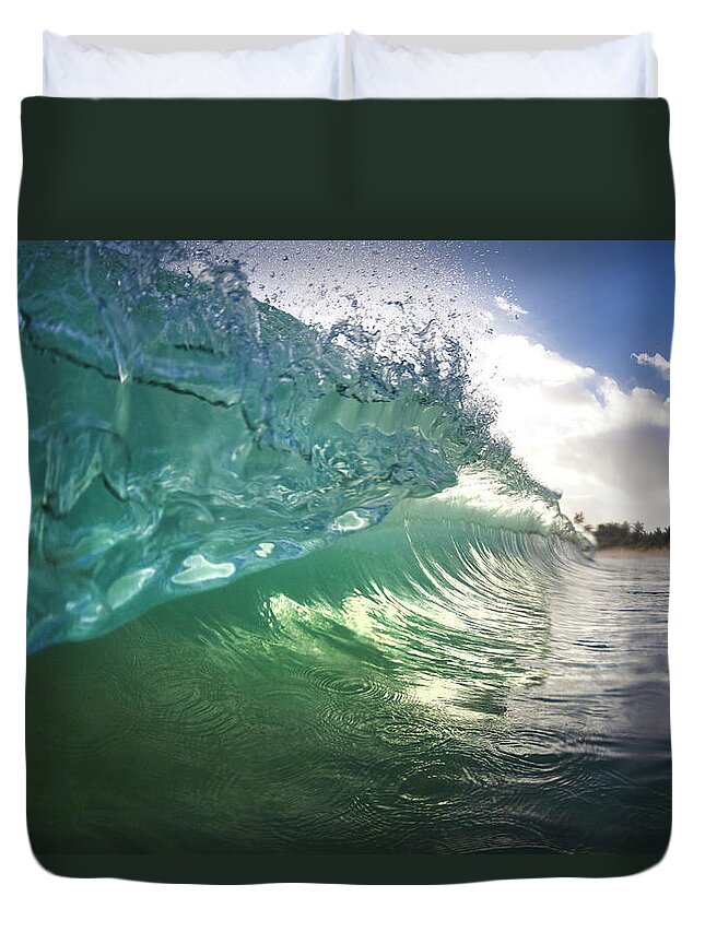 Wave Duvet Cover featuring the photograph Beneath The Curl by Sean Davey
