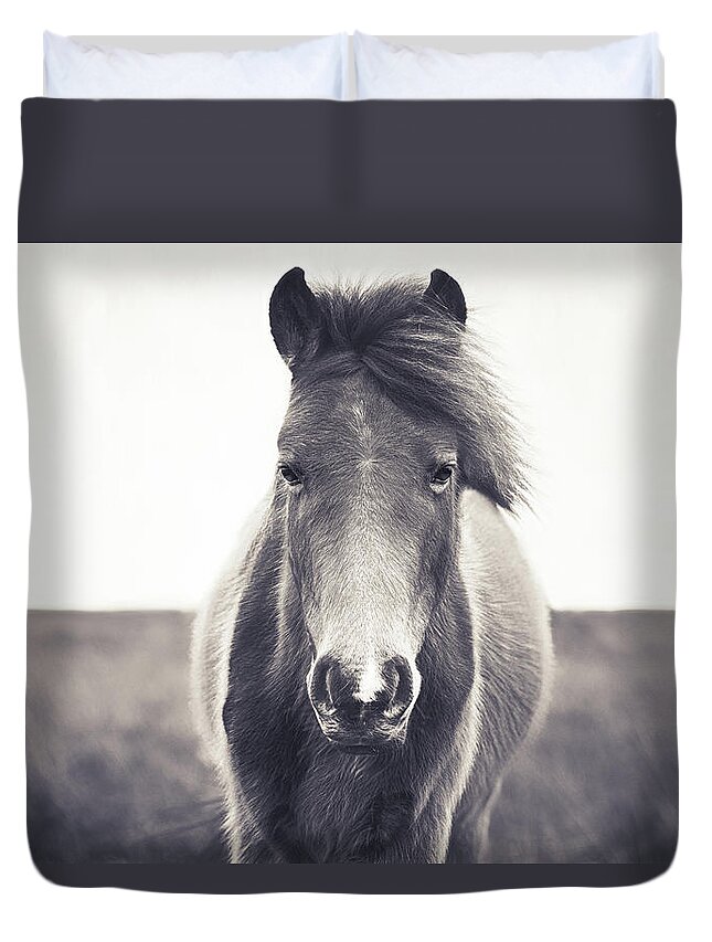Horse Duvet Cover featuring the photograph Benny IIII - Horse Art by Lisa Saint