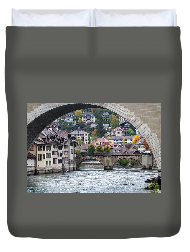 Bern Duvet Cover featuring the photograph Bern Bridges by Rob Hemphill