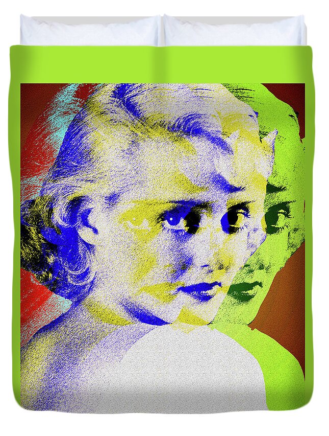 Betty Duvet Cover featuring the digital art Bette Davis by Stars on Art