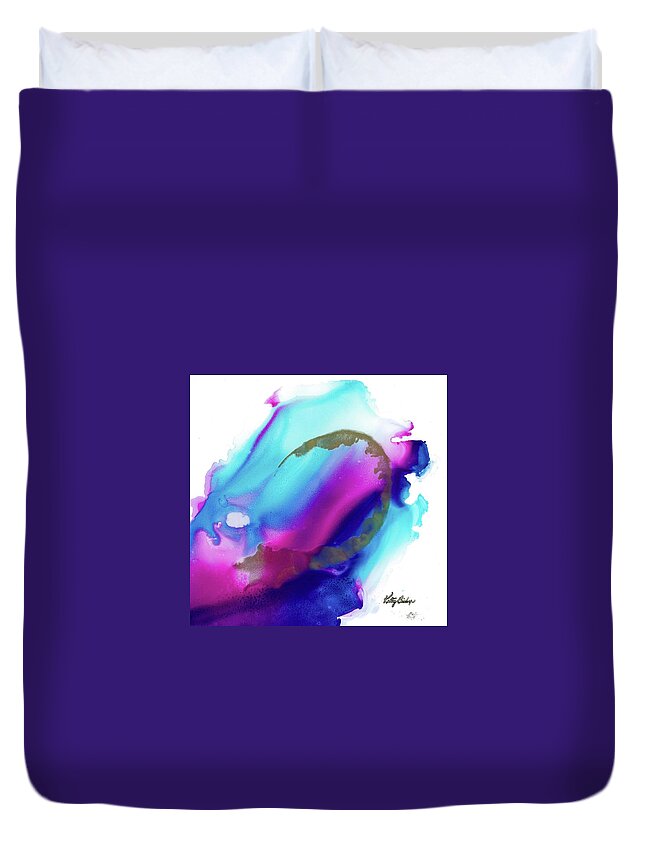 Abstract Duvet Cover featuring the painting Beyond by Katy Bishop