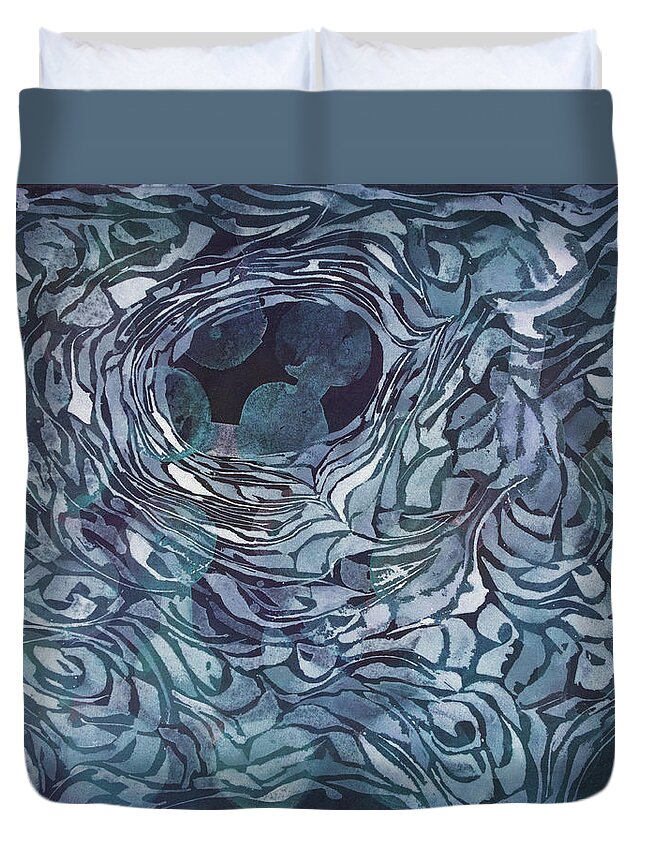 Watercolour Duvet Cover featuring the painting Beyond by Petra Rau