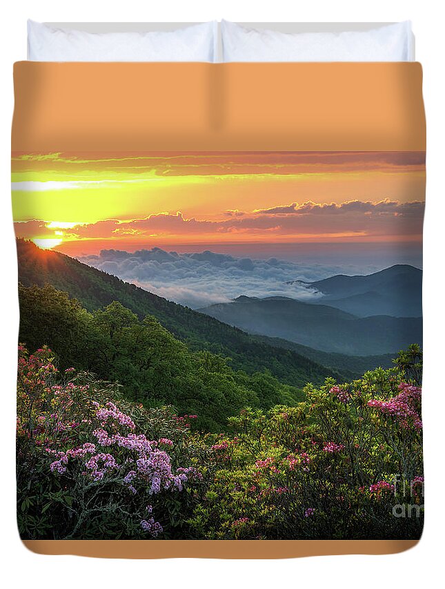 Mountain Duvet Cover featuring the photograph Beyond the Laurels by Anthony Heflin