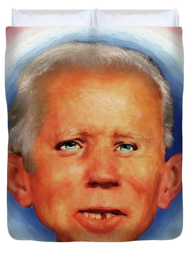 Biden Duvet Cover featuring the digital art Biden Presidential Portrait by John Haldane