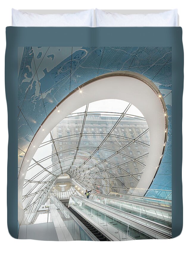 Penn Station Duvet Cover featuring the photograph Big and Bold at Penn Station - NYC by Sylvia Goldkranz