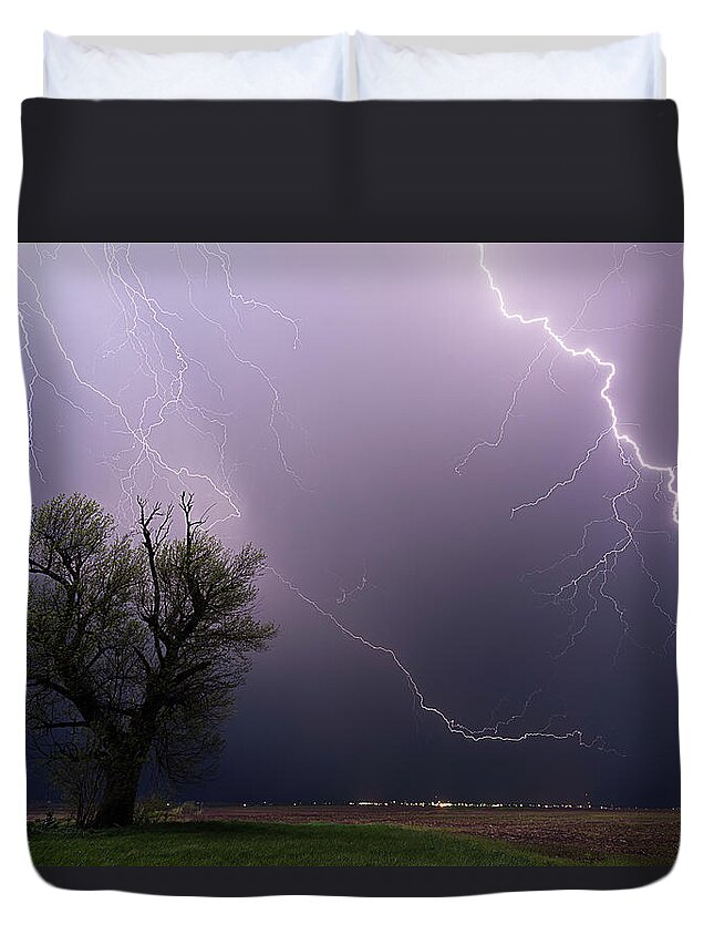 Lightning Duvet Cover featuring the photograph Big Bolt by Marcus Hustedde