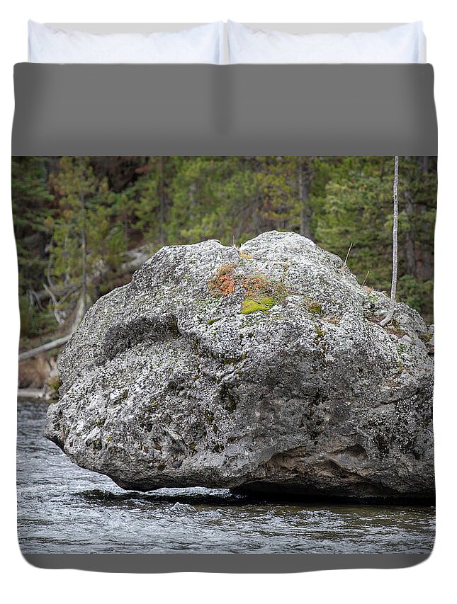 Nature Duvet Cover featuring the photograph Big Boulder by Paul Freidlund