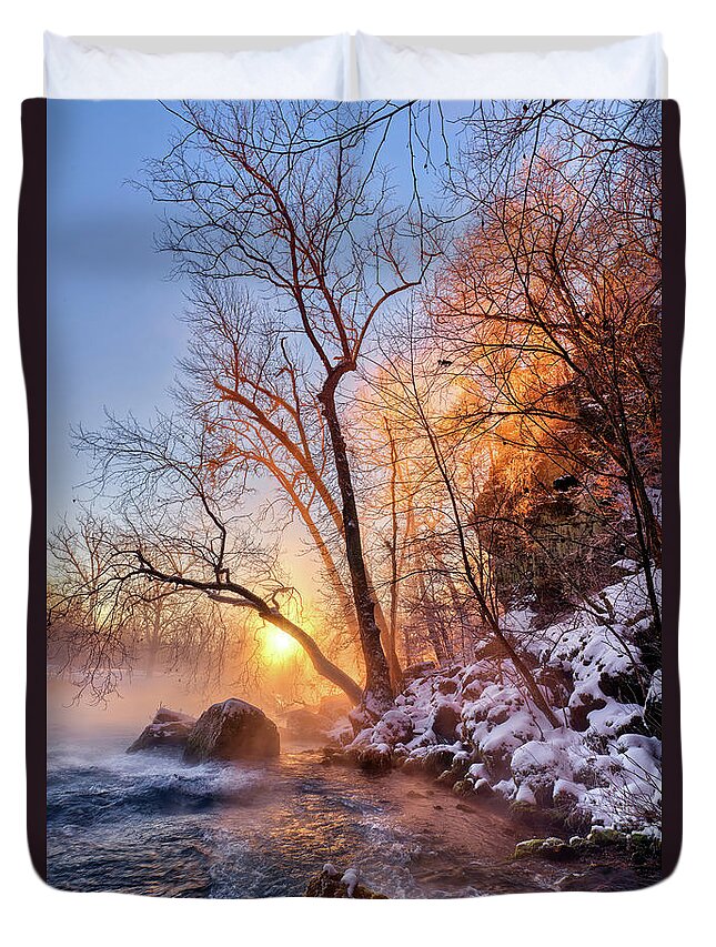Big Spring Duvet Cover featuring the photograph Big Spring Sunrise by Robert Charity