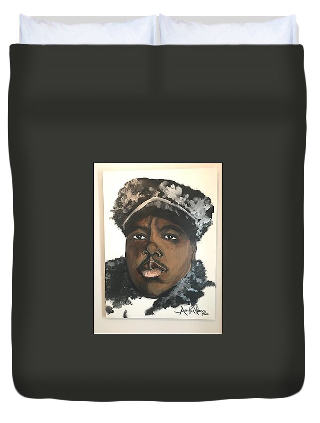  Duvet Cover featuring the painting Biggie by Angie ONeal