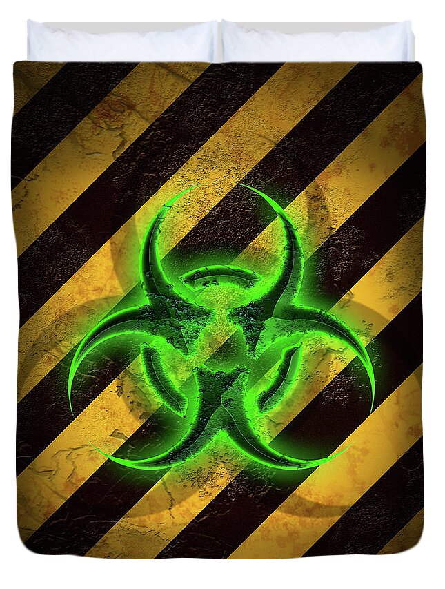 Biohazard Duvet Cover featuring the photograph Biohazard Green by Liquid Eye