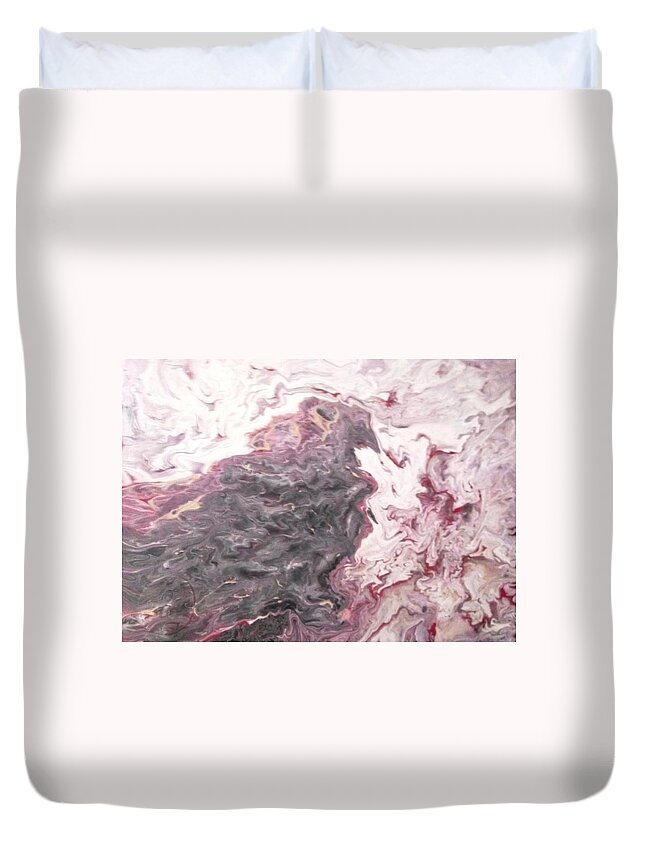 Bird Duvet Cover featuring the painting Bird Reflection by Anna Adams