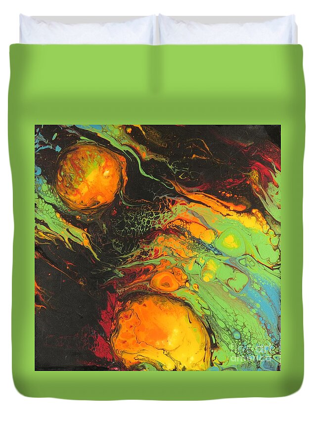 Nebula Duvet Cover featuring the painting Birth of a New Star by Zan Savage