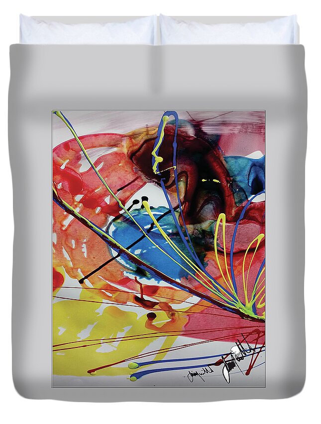  Duvet Cover featuring the painting Burger king6 collection by Jimmy Williams