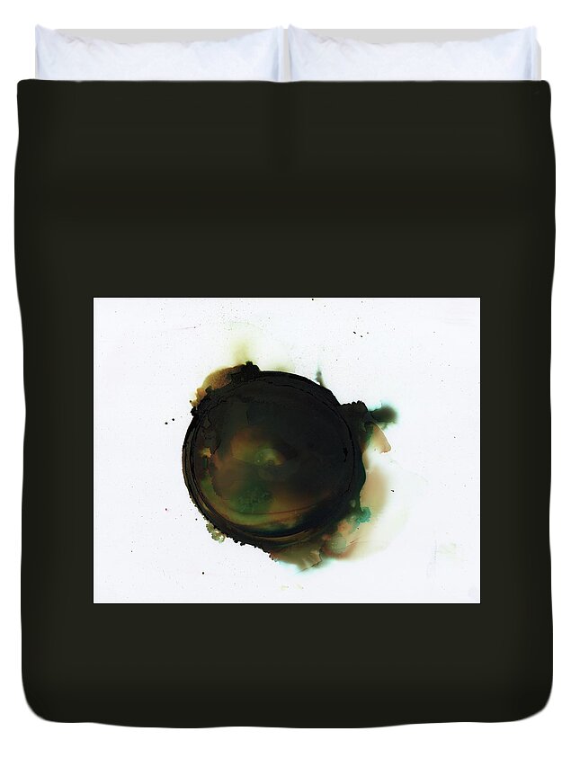 Black Duvet Cover featuring the painting Black 1/3 by Christy Sawyer